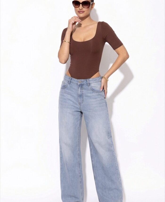 Half Sleeve Round Neck Pine Bodysuit